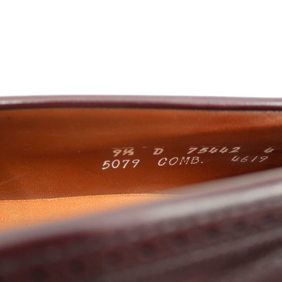 Allen Edmonds Bridgeton Loafers Burgundy Brogue Leather Kiltie Tassel Men's 9.5 - Picture 7 of 9
